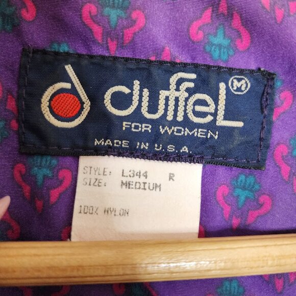 Duffel Sportswear Vintage Windbreaker Jacket Pink Purple Teal Women's Size Med - Picture 6 of 9